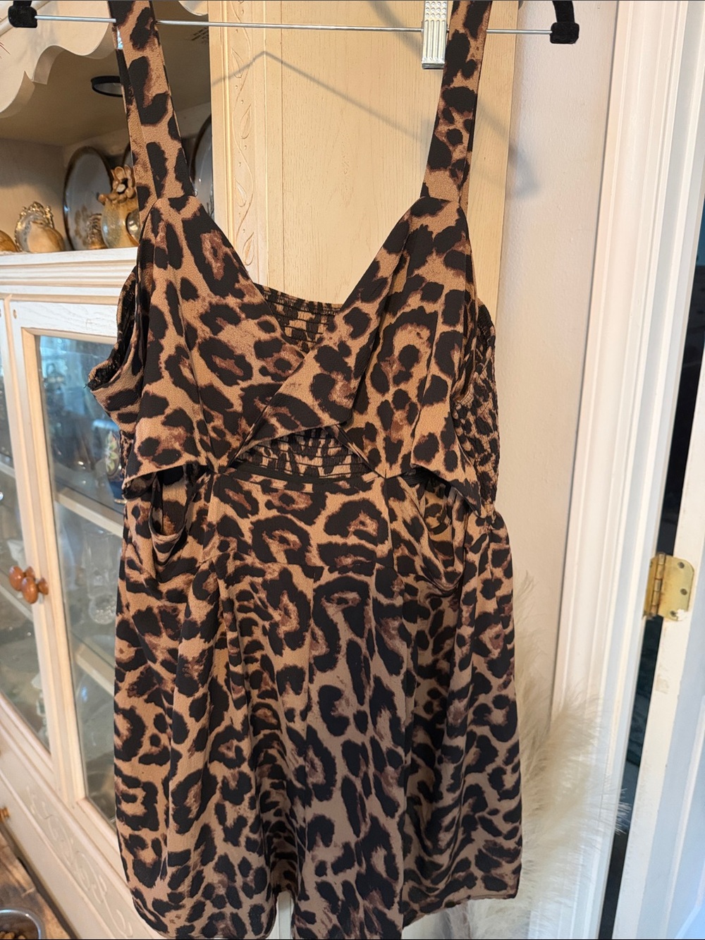 SHEIN Leopard Print Sleeveless Romper